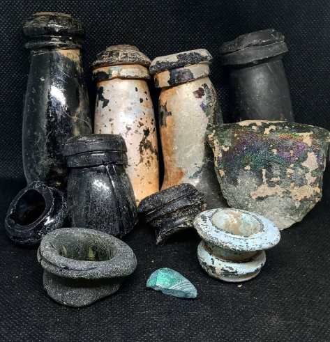 selection of bottle glass fragments